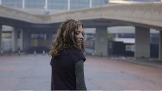 Woman parking lot building bridge - neo free wallpaper