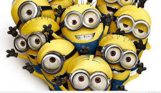 Minions heart shape closed eyes - incoherent free wallpaper