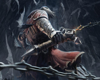 Man armor sword dark forest - chain free wallpaper