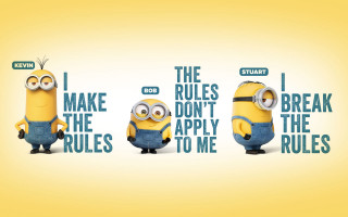 Minion three rules quote image - a minion free wallpaper
