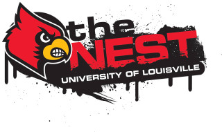 Louisville nest logo red splatters - splatter free wallpaper