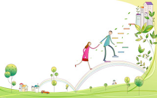 Man woman walking hill rainbow - the hill free wallpaper for desktop
