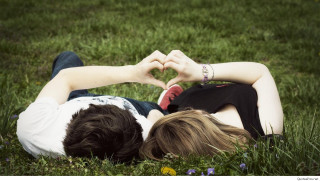 Couple heart hands grass flower - a heart shape free wallpaper