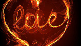 Heart love candle lit center - the word love free wallpaper