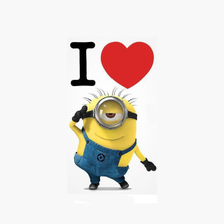 Minion holding heart love card - m free wallpaper for tablet