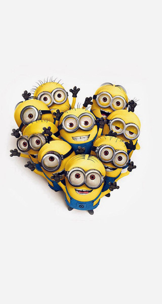 Minions heart shape eyes white - didier mouron free wallpaper for mobile
