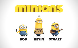 Minions group sign bob character - letterism free wallpaper for desktop