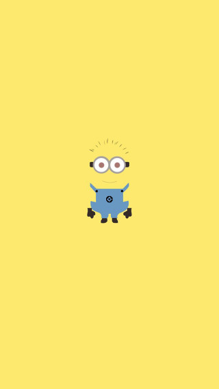 Yellow background blue creature face - face free wallpaper for mobile