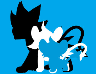 Cats blue background black white - a couple of cats free wallpaper