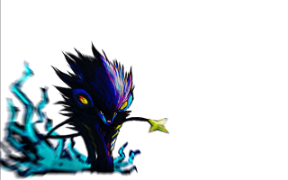 Strange creature star mouth white - a black frame free wallpaper for desktop