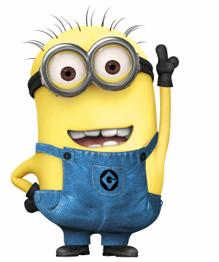 Cartoon minion glasses arms up - a pair of glasses free wallpaper for mobile