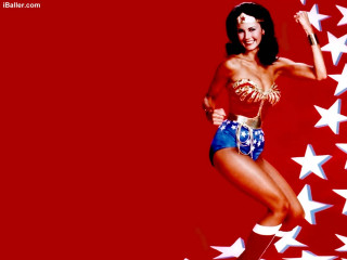 Woman bikini stars red background - white star free wallpaper for desktop