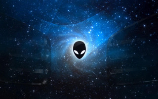 Alien head space stars black - alien free wallpaper