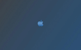 Blue apple logo minimalism computer - smooth free wallpaper for desktop