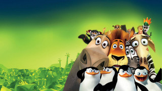 Penguins lion cartoon scene green - a green sky free wallpaper