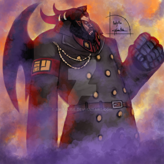 Man suit horns beard fist - a fist free wallpaper