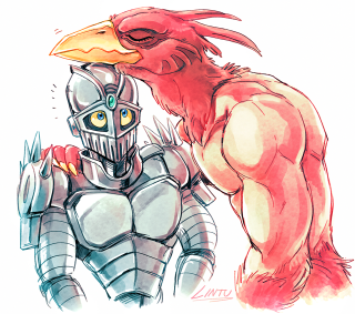 Bird knight furry armor colored - brom free wallpaper for tablet