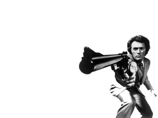 Man holding gun megaphone running - a suit free wallpaper