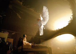 Woman white bed angel standing - david lachapelle free wallpaper for desktop