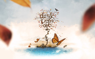 Tree butterflies lost hope painting - butterfly free wallpaper for desktop