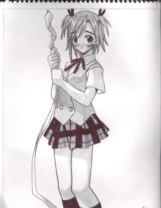 Girl sword skirt head drawing - a sword free wallpaper for mobile