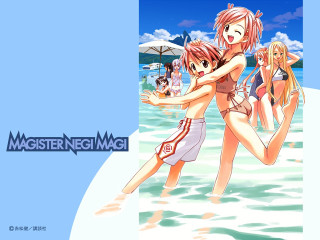 Beach anime girls blue sky - a group of anime girls free wallpaper