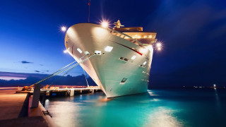 Large white boat docked pier - cedric seaut free wallpaper