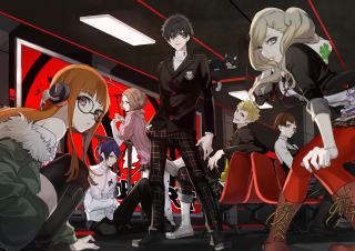 Anime characters red light black - a room together free wallpaper