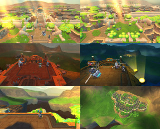 Landscape city green plants buildings - zenith view free wallpaper