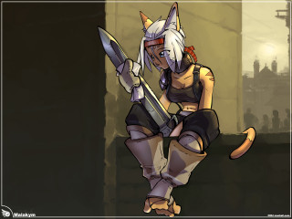 Cartoon character knife cat building - inspired free wallpaper for desktop