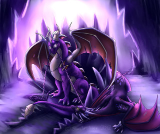 Purple dragon cave ice snow - a purple light free wallpaper