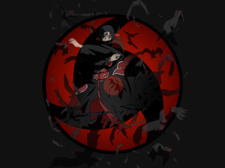 Black coat red circle birds - a red circle free wallpaper