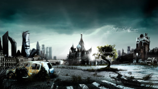 Car parked field city dark - a lightning free wallpaper