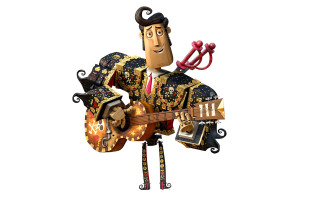Cartoon character guitar microphone holding - character design free wallpaper for desktop