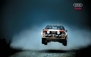 Car jumping sky smoke audi - the front free wallpaper