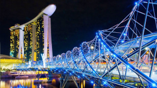 Bridge water night lights building 10 - kinetic free wallpaper