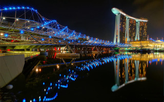 Bridge water night lights city 18 - adrian zingg free wallpaper for desktop