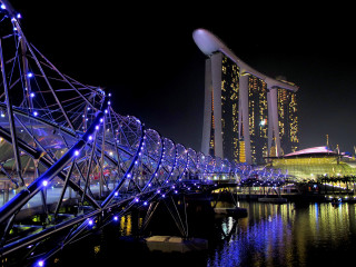 Bridge water lights building background - adrian zingg free wallpaper for desktop