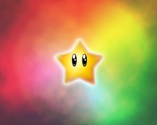 Yellow star with eyes colorful - triadic free wallpaper