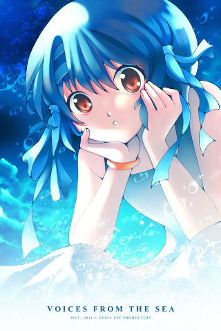 Blue haired girl underwater mermaid - the water free wallpaper for mobile