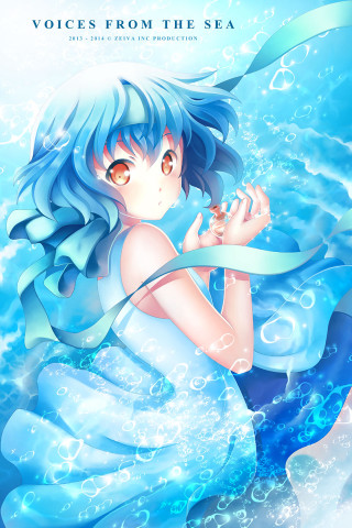 Girl blue hair blue dress 3 - anime art free wallpaper for mobile