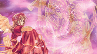 Angelic red dress wings starry - angel free wallpaper