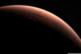 Red planet stars moon aurora - a red planet free wallpaper
