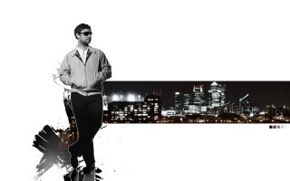 Man suit tie city skyline 4 - a cityscape in the background free wallpaper