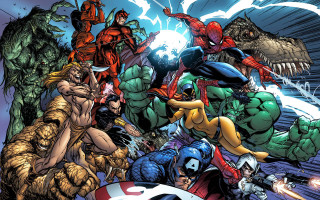 Avengers group comic book cover 2 - a group together free wallpaper