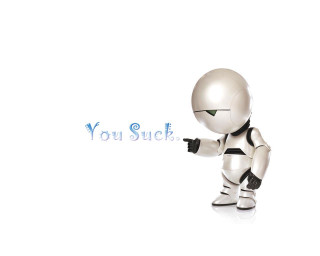 Robot pointing you suck white - u free wallpaper