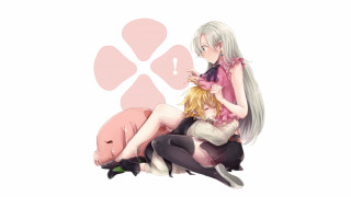 Woman sitting pig pink wallpaper - a cross free wallpaper