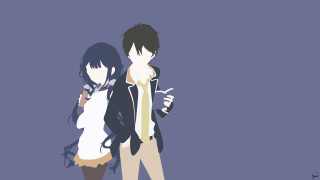 Couple people blue background black - a minimalist painting free wallpaper