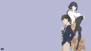 Anime characters blue background gray - a black cat free wallpaper