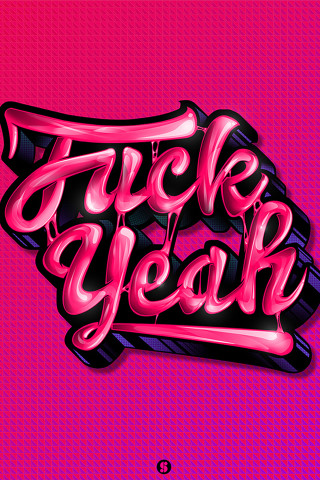 Pink black lettering fuck yeah - free neon wallpaper for mobile